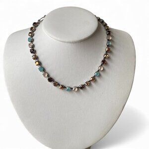NWT Mariana Everyday Necklace Swarovski Crystal Seafoam Cranberry Colorful 19"